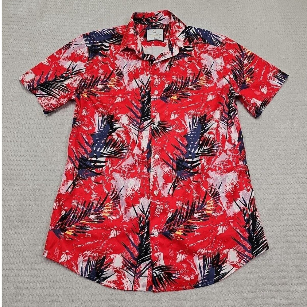Suslo Couture Shirt Mens Medium Hawaiian Button Up Short Sleeve